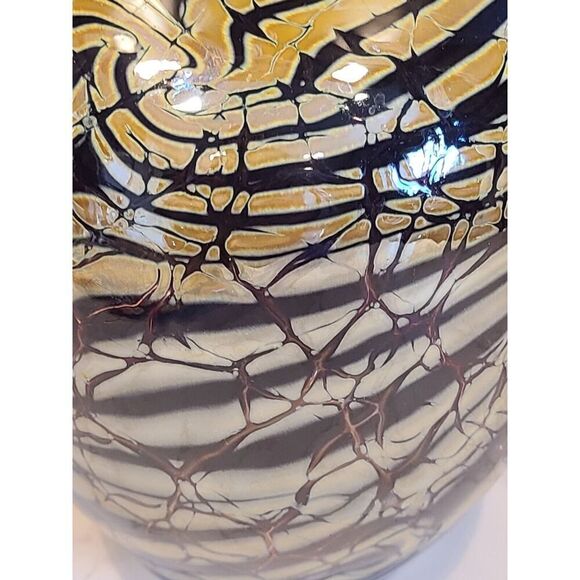 Charles Charlie Keeling CJK 2005 Iridescent Studio Art Glass Vase Signed EUC - Picture 7 of 13